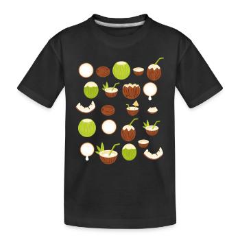 Retro Kokosnuss Design - Kinder Premium Bio T-Shirt - Schwarz - Vorne
