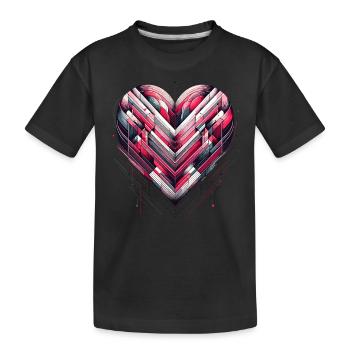 Futuristisches Herz - Kinder Premium Bio T-Shirt - Schwarz - Vorne