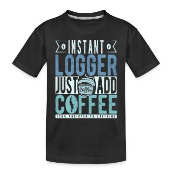 Enregistreur instantané Il suffit d’ajouter du café - T-shirt bio Premium Enfant - noir - Devant