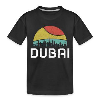 Dubai Skyline UAE Souvenir - Kids' Premium Organic T-Shirt - black - Front