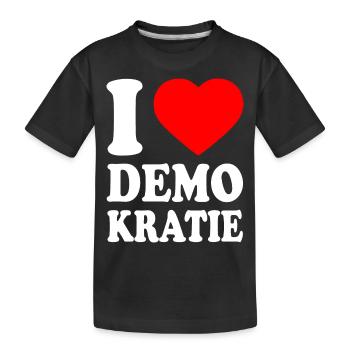 i love demokratie - Kinder Premium Bio T-Shirt - Schwarz - Vorne