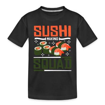 Sushi making squat - Kinder Premium Bio T-Shirt - Schwarz - Vorne