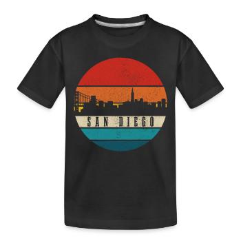 San Diego Kalifornien Vintage Souvenir - Kinder Premium Bio T-Shirt - Schwarz - Vorne