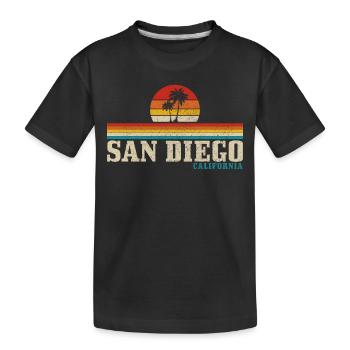 San Diego Kalifornien Vintage Souvenir - Kinder Premium Bio T-Shirt - Schwarz - Vorne