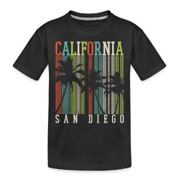 San Diego Kalifornien Vintage Souvenir - Kinder Premium Bio T-Shirt - Schwarz - Vorne