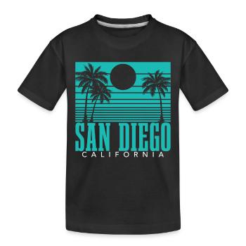 San Diego Kalifornien Vintage Souvenir - Kinder Premium Bio T-Shirt - Schwarz - Vorne