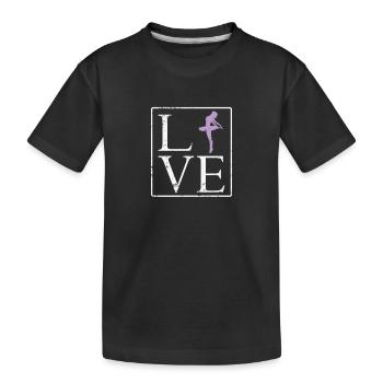 L’amour Ballet ballerine dans l’Écriture - T-shirt bio Premium Enfant - noir - Devant