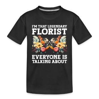 Floral Designer Floristik Blumen Florist - Kinder Premium Bio T-Shirt - Schwarz - Vorne