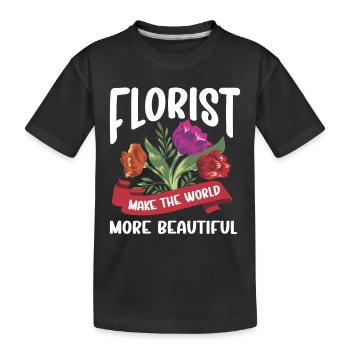 Designer floral Fleuriste Fleuriste Fleuriste - T-shirt bio Premium Enfant - noir - Devant