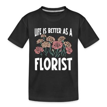 Designer floral Fleuriste Fleuriste Fleuriste - T-shirt bio Premium Enfant - noir - Devant