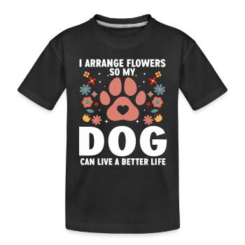 Designer floral Fleuriste Fleuriste Fleuriste - T-shirt bio Premium Enfant - noir - Devant