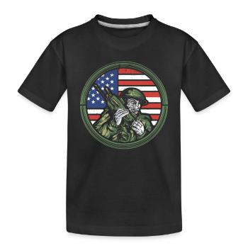 Amateur opérateur USA drapeau présentateur Radio cadeau - T-shirt bio Premium Enfant - noir - Devant