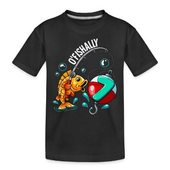 7e anniversaire pêcheur à la ligne - T-shirt bio Premium Enfant - noir - Devant