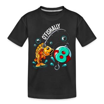8 Anniversaire Pêcheur à la ligne - T-shirt bio Premium Enfant - noir - Devant