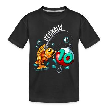 10 Geburtstag Angler Angeln - Kinder Premium Bio T-Shirt - Schwarz - Vorne