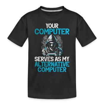 Piratage informatique en cybersécurité - T-shirt bio Premium Enfant - noir - Devant