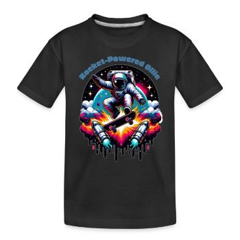 Rocket Powered Ollie - Kinder Premium Bio T-Shirt - Schwarz - Vorne