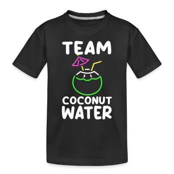 Team Kokosnusswasser - Kinder Premium Bio T-Shirt - Schwarz - Vorne
