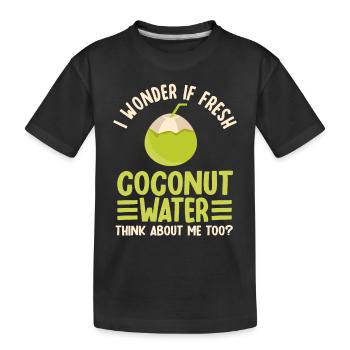 Kokosnusswasser Liebhaber - Kinder Premium Bio T-Shirt - Schwarz - Vorne