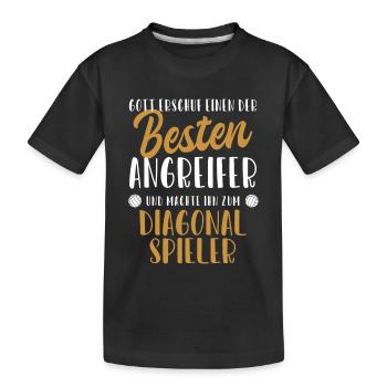 Joueur diagonal Meilleur attaquant Volley-ball Freak - T-shirt bio Premium Enfant - noir - Devant