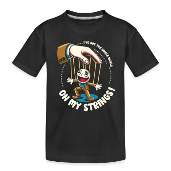 Puppet Mastery Shadow Play Bauchredner-geschenk - Kinder Premium Bio T-Shirt - Schwarz - Vorne