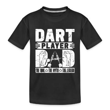 Joueur de fléchettes Papa L’idole Le mythe Le Bullseye - T-shirt bio Premium Enfant - noir - Devant