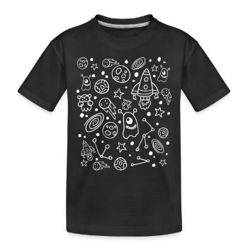 Witziges Astronauten Weltraum und Raketen Geschenk - Kinder Premium Bio T-Shirt - Schwarz - Vorne