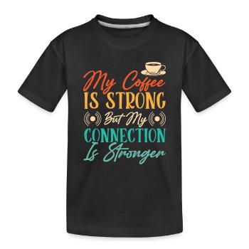 Café de présentateur de radio - T-shirt bio Premium Enfant - noir - Devant