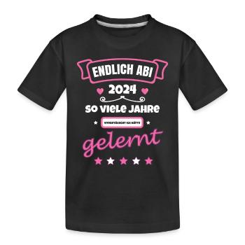 Abitur JAHRE vorgetäuscht ich hätte GELERNT - Abi - Kinder Premium Bio T-Shirt - Schwarz - Vorne