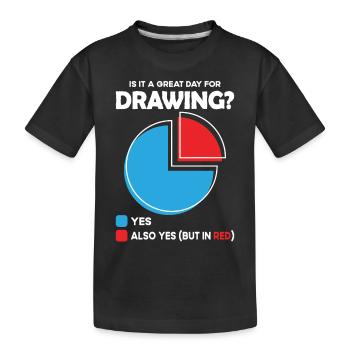 Est-ce un grand jour pour dessiner ? - T-shirt bio Premium Enfant - noir - Devant