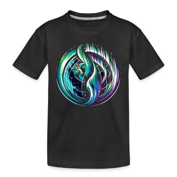 Aurora Aurora Tracker Alaska Wilderness - Kids' Premium Organic T-Shirt - black - Front