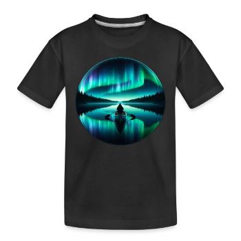 Aurora Aurora Tracker Alaska Wilderness - Kids' Premium Organic T-Shirt - black - Front