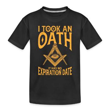 Freimaurer Winkel & Zirkel FREEMASON Prince Hall - Kinder Premium Bio T-Shirt - Schwarz - Vorne