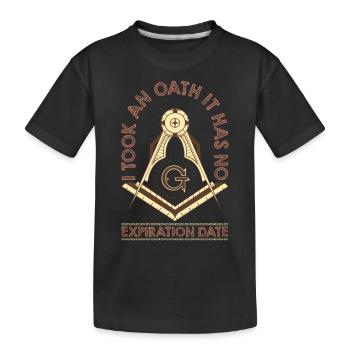 Freimaurer Winkel & Zirkel FREEMASON Prince Hall - Kinder Premium Bio T-Shirt - Schwarz - Vorne