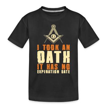 Freimaurer Winkel & Zirkel FREEMASON Prince Hall - Kinder Premium Bio T-Shirt - Schwarz - Vorne