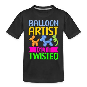 Ballon Animal Ballon Twisting - T-shirt bio Premium Enfant - noir - Devant