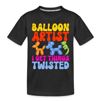 Ballon Animal Ballon Twisting - T-shirt bio Premium Enfant - noir - Devant