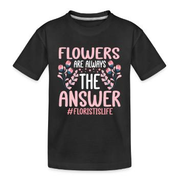 Designer floral Fleuriste Fleuriste Fleuriste - T-shirt bio Premium Enfant - noir - Devant
