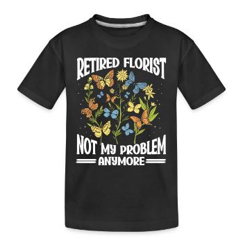 Designer floral Fleuriste Fleuriste Fleuriste - T-shirt bio Premium Enfant - noir - Devant