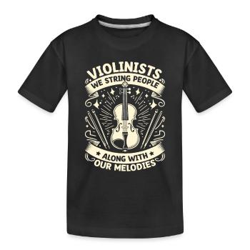 Violonistes, nous cordons les gens avec notre mélodie - T-shirt bio Premium Enfant - noir - Devant