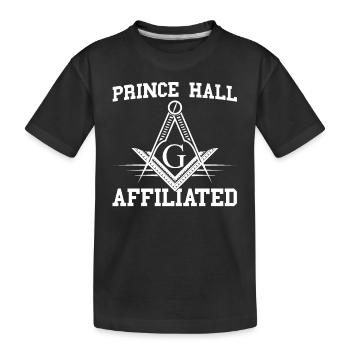 Freimaurer Winkel & Zirkel FREEMASON Prince Hall - Kinder Premium Bio T-Shirt - Schwarz - Vorne