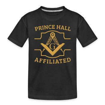 Freimaurer Winkel & Zirkel FREEMASON Prince Hall - Kinder Premium Bio T-Shirt - Schwarz - Vorne