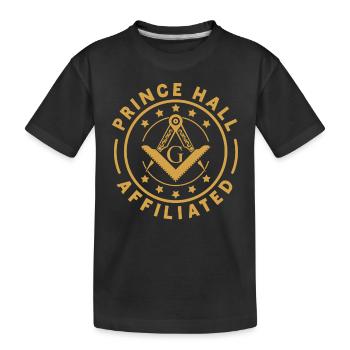 Freimaurer Winkel & Zirkel FREEMASON Prince Hall - Kinder Premium Bio T-Shirt - Schwarz - Vorne