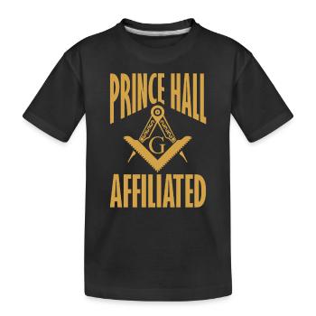 Freimaurer Winkel & Zirkel FREEMASON Prince Hall - Kinder Premium Bio T-Shirt - Schwarz - Vorne