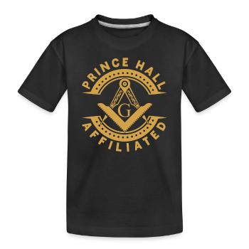 Freimaurer Winkel & Zirkel FREEMASON Prince Hall - Kinder Premium Bio T-Shirt - Schwarz - Vorne