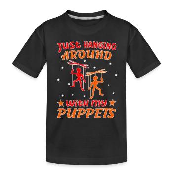 Puppenspieler und Marionetten für Puppenspiele - Kinder Premium Bio T-Shirt - Schwarz - Vorne
