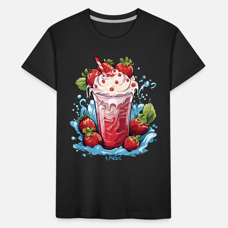 Erdbeer-Eiscreme-Milch Kinder Premium Bio T-Shirt