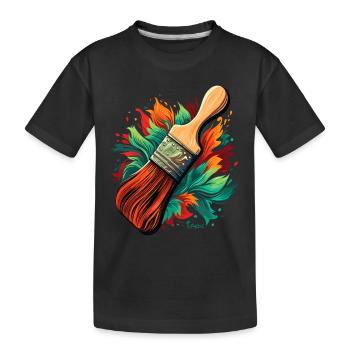 Pinceaux pour peintres - T-shirt bio Premium Enfant - noir - Devant