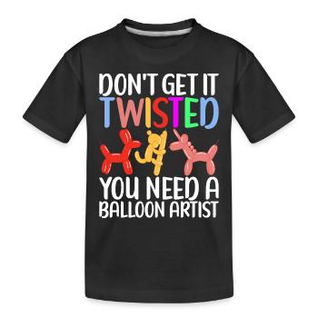 Ballon Animal Ballon Twisting - T-shirt bio Premium Enfant - noir - Devant