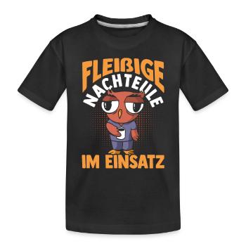 Kaffee Fleißige Nachteule Nachtschicht - Kinder Premium Bio T-Shirt - Schwarz - Vorne